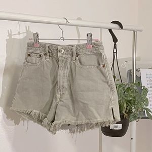 green denim shorts abercrombie